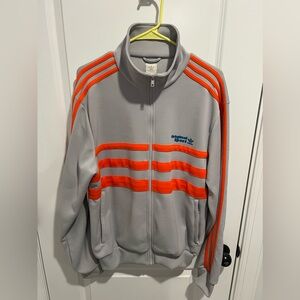 Adidas Original Sports Retro Track Jacket Zip - Gray Size Medium